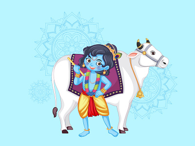 krishna with cow