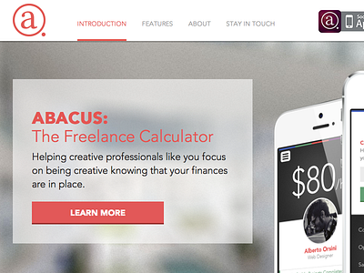 Abacus iPhone App Website app flat iphone landingpage website