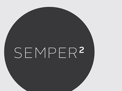 Semper Semper Logo Simple circle flat grayscale logo typography