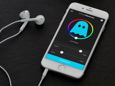 Ghostly Discovery Concept flat ios iphone mood music player slider