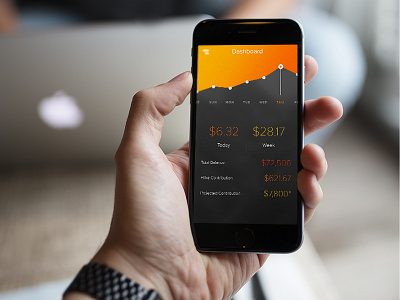 Hiike Dashboard black breakdown dashboard duotone graph iphone iphone6 money orange