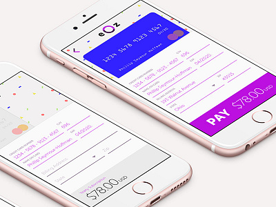 #dailyui #002 Credit Card Checkout app challenge checkout confetti credit card dailyui ecommerce form iphone light