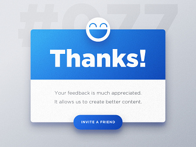 Daily UI #077 – Thank You blue button dailyui feedback grainy happy interface joy modal noise thankful thanks