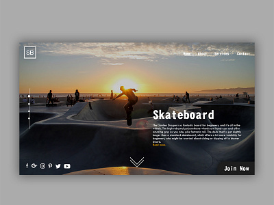 Skateboard Home Page Layout landing page design tournament