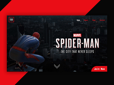 Marvel Spider-man branding design gaming website landing page design ui web