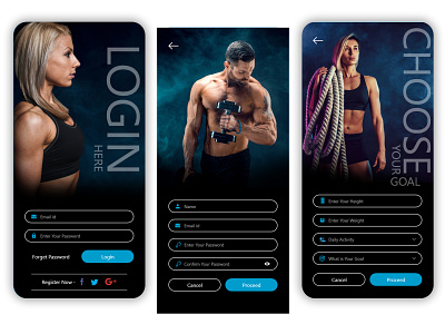 Fitness Login App Screen