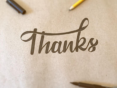 Giving Thanks hand lettering