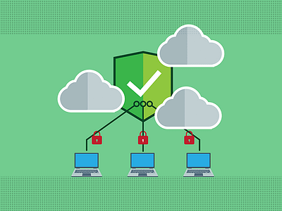 Cloud Security cloud illustration laptop protection security