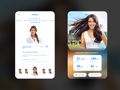 Profile app appointment branding design doctor graphic medical mobile profile schedule