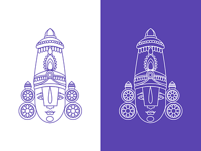 Lord Venkateswara balaji branding chilukuru design edukondalu god govinda hari idea illustration indian gods line art logo lord narayana padmanabha pooja traditional ui vector
