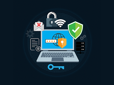 Cybersecurity brand branding concept creative cyber design icon idea identity illustration lock monitor pixel security ui vector wifi