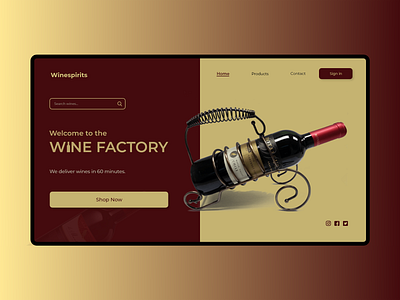 Wine website landing page concept dailyui design minimal typography ui ux web website