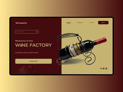 Wine website landing page