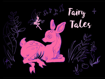 Fairy Tales animal art character deer drawing elf fairytale illustration magic marvel painted plant sketch