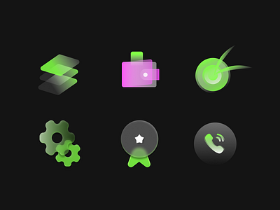 Magic Icon Set concept gradient green icon design illustration money ui vector web