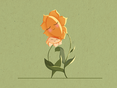 SunFlower 🌻 ai animation artist branding characters colors design dribbble flowers green illustration illustrator orange summer ui vector yellow