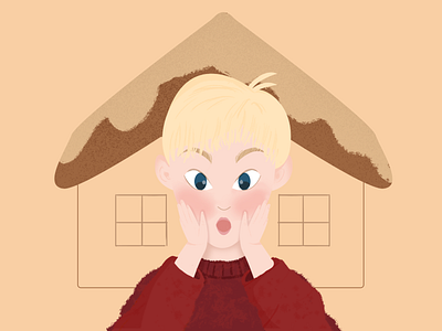 Kevin in Gingerbread House ai animation artist artistvsart beige branding brown christmas dribbleart homealone house illustration illustrator ps red ui vector