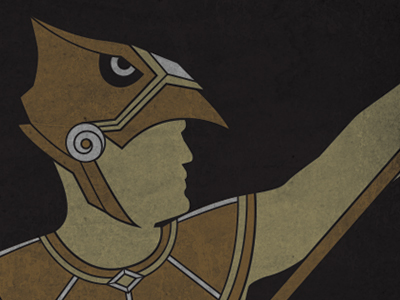 Warrior 12 musketeers aztec battle bird helmet. illustration letterpress warrior
