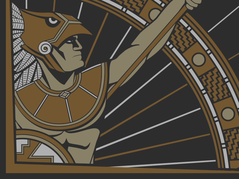 Let the Battle Begin [GIF] 12 musketeers aztec battle bird helmet. illustration letterpress letterpress. gif warrior