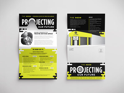 The Neon | Mailer Concept campaign cinema fundraiser mailer movie theater movie theatre neon poster projector