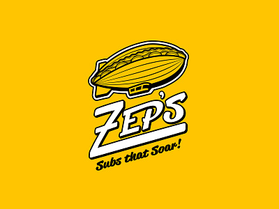 LOGO 04/30 - Zep's Sub Shop blimp logo logo mark retro sandwich sub vintage yellow zeppelin