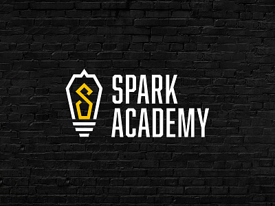 LOGO 06/30 - Spark Academy brick bulb collaboration filament lightbulb logo logo mark spark yellow