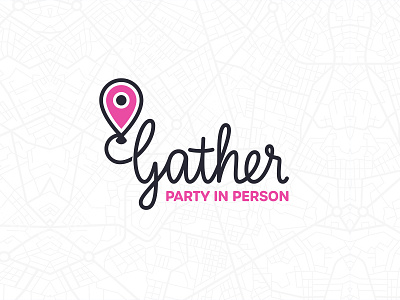 LOGO 08/30 - Gather balloon gather icon location logo map marker pin pink