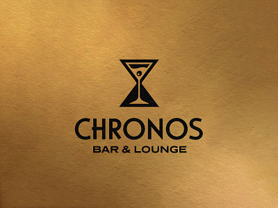 LOGO 12/30 - Chronos art deco bar drink gold hourglass logo lounge martini olive sand speakeasy