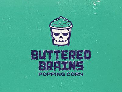 LOGO 17/30 - Buttered Brains brains butter georgeromero grindhouse logo popcorn walkingdead zombie