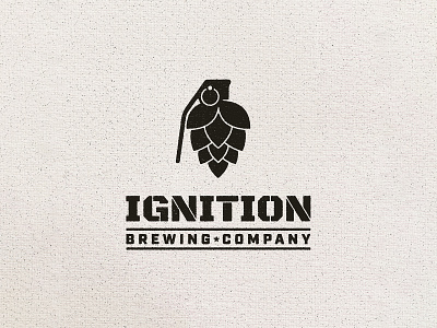 LOGO 19/30 - Ignition Brewing Company army beer brewery canvas draft grenade hop hops ignition logo military texture