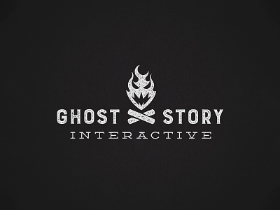 LOGO 21/30 - Ghost Story Interactive bonfire branding camping creepy face fire flame ghost ghost story logo monster spooky