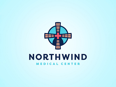 LOGO 24/30 - NorthWind Medical Center brand branding health healthcare hospital logo medical medical center wind windmill