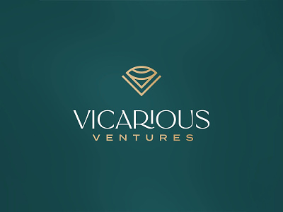 LOGO 29/30 - Vicarious Ventures elegant eye fancy gem gold green investment logo v