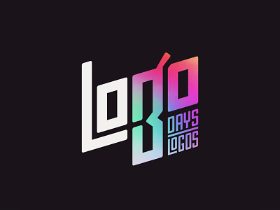 LOGO 30/30 boxy branding custom type gradient logo type typography