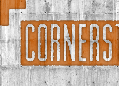 Cornerstone cement concrete corner cornerstone distressed orange stone texture type