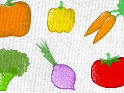 Canvas Veggie Icons brocoli canvas carrot icons onion pepper pumpkin tomato veggie
