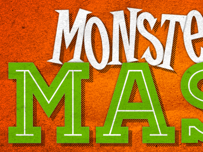 Monster Mash green halloween mash monster monster mash orange texture type white