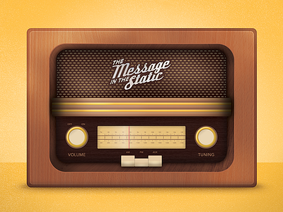 The Message In The Static album illustration music old photoshop radio retro static wood