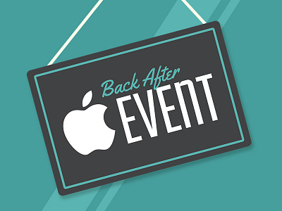 Back After Apple Event | Social apple event icon illustration sign