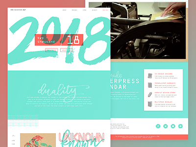 12 Musketeers 2018 | Website calendar grain hand type letterpress paper script ui ui design web design website
