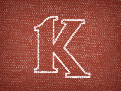 K k letter red texture type