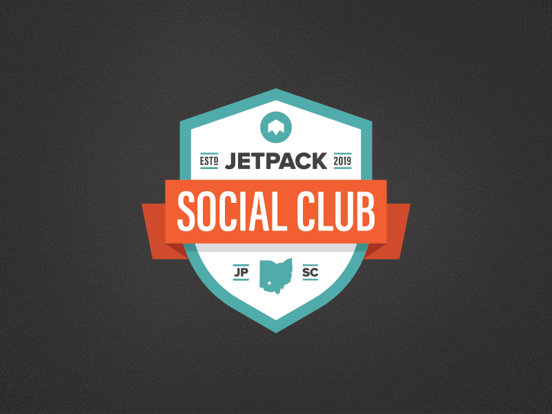 Jetpack Social Club badge club icon illuatration logo ohio ribbon seal shield