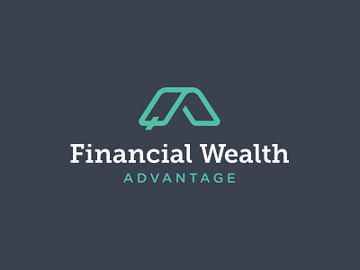 FWA - Logo Concept billfold blue finance green icon logo money type wallet wealth wealth management