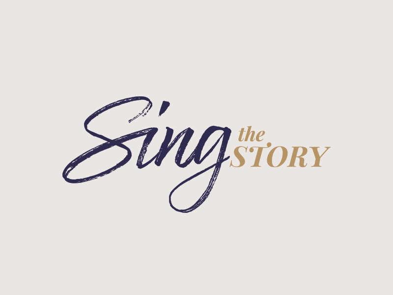 Sing the Story | Logo Option B brand branding choir church gold handtype hymn hymnal logo publisher purple religion sing story type typography