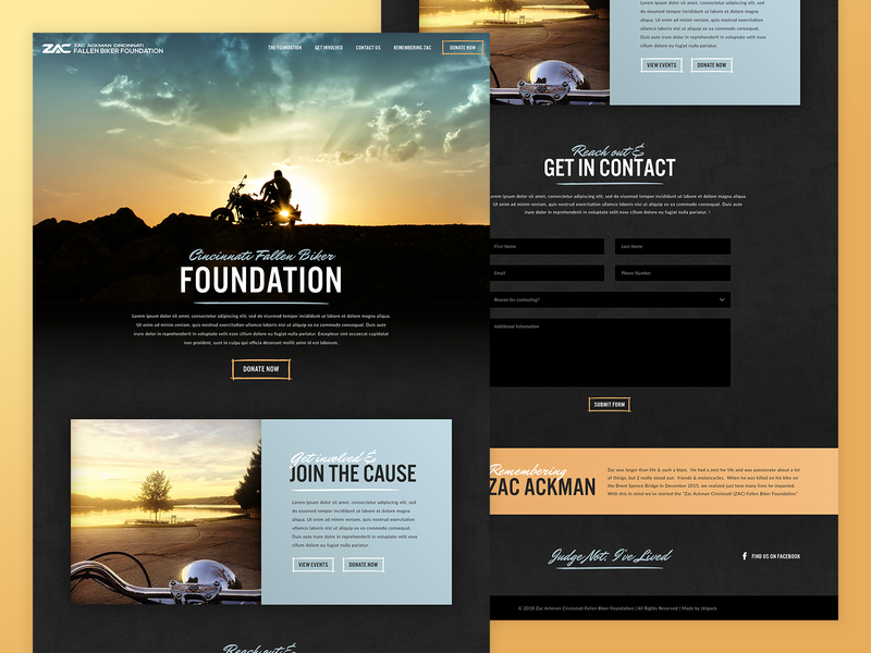 Fallen Biker Foundation | Website charity cincinnati foundation landingpage microsite motorbike motorcycle ui ux web design website websites