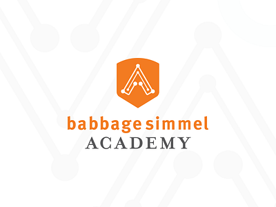 Babbage Simmel Academy | Logo academy branding circuit circuitry education logo logo design orange shield shield logo tech techy vector