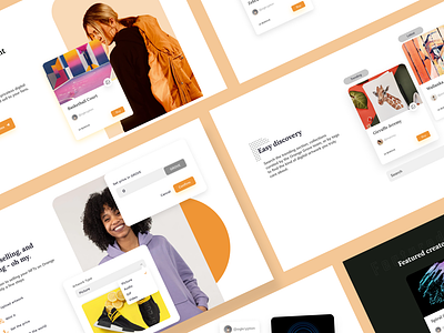 Orange blockchain nft ui web design website design