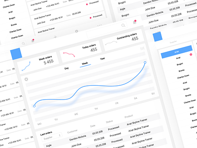 Statistics page design flat icon illustration minimal ui ux vector web