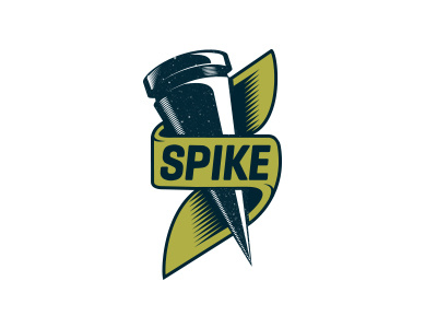 Spike clothing black gold logotype metal ribbon sport apparel