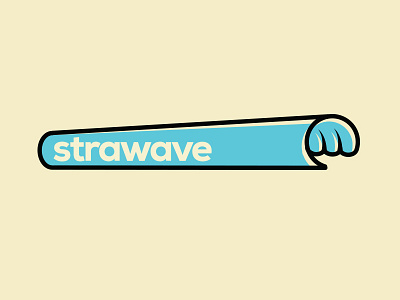 strawave blue cylinder logo logotype ocean outline straw surf wave
